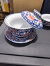 兮元記文創(chuàng  )青花蓋碗功夫茶具套裝送男士爸爸長(cháng)輩生日禮物退休離職伴手禮 青花釉里紅蓋碗1碗2杯-禮盒裝 曬單實(shí)拍圖