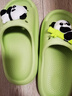 土豆屋（TUDOUWU）兒童拖鞋男女童小孩室內外防滑軟底涼拖鞋 熊貓綠色220碼 曬單實(shí)拍圖