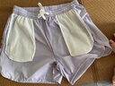 皮爾卡丹（pierre cardin）冰絲薄款高腰休閑褲女士2026新款夏季運動(dòng)短褲寬松大碼透氣三分褲 紫羅蘭 S 【建議70-90斤】 曬單實(shí)拍圖