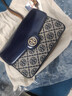湯麗柏琦（Tory Burch）ROBINSON中號單肩斜挎 漆皮豆腐包翻蓋小方包 送女友節日送禮 海軍藍 152306-405 曬單實(shí)拍圖