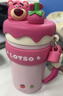迪士尼保溫杯吸管水杯子女士316不銹鋼高顏值小學(xué)生兒童便攜520mL草莓熊 曬單實(shí)拍圖
