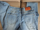 駱駝（CAMEL）男裝直筒牛仔褲春夏季舒適棉感彈力修身復古水洗長(cháng)褲子M14CA1S716 曬單實(shí)拍圖