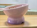 樂(lè )優(yōu)派貓碗陶瓷狗碗貓食盆狗盆寵物碗貓糧碗高腳防打翻貓咪用品 漸變紫 曬單實(shí)拍圖