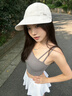 貓人防曬帽女夏季大帽檐趙露思同款棒球帽女大頭圍加深鴨舌帽百搭帽子 米白色 均碼(55-60cm) 曬單實(shí)拍圖