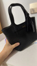 他她（TATA）氣質(zhì)通勤手提包女包包菜籃子包水桶包秋新款X3385CX4 黑色 F 曬單實(shí)拍圖