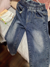 左西男童牛仔褲兒童褲子春裝2026新款男孩春裝中大童長(cháng)褲 牛仔色 120 曬單實(shí)拍圖
