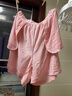 ubras純色舒適柔軟水果全棉家居服睡衣女短袖長(cháng)褲短褲套裝情侶款軟棉棉 【短袖短褲】女款-冷桃粉色 M 曬單實(shí)拍圖