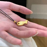 歐禧足銀999純銀古法小魚(yú)項鏈女轉運珠錦鯉吊墜送女友生日圣誕禮物 【合金金色】古法小魚(yú)項鏈 曬單實(shí)拍圖