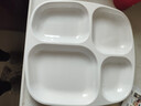 FISDDIS密胺快餐盤(pán)商用方形四格分菜盤(pán)食堂學(xué)生打餐盤(pán)仿瓷餐具餐盒 曬單實(shí)拍圖