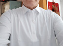 帝賓澤大碼白襯衫男長(cháng)袖加肥加大胖子寬松商務(wù)免燙抗皺竹纖維彈力襯衣 曬單實(shí)拍圖