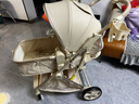可美嘉嬰兒推車(chē)可坐可躺輕便折疊新生兒雙向嬰兒車(chē)高景觀(guān)寶寶手推車(chē) 香檳金Pro Max+(全罩+輕便護脊) 曬單實(shí)拍圖