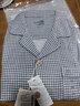 紅豆居家男士色紡舒彈棉雙層紗家居服男春夏空調房睡衣 煙灰藍 XL 曬單實(shí)拍圖