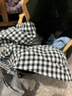 喜嘉華袖套男女加長(cháng)款成人戶(hù)外工作棉布棉清潔護袖夏季防油污手臂套袖 黑白格子 1雙 曬單實(shí)拍圖