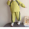 G.duck小黃鴨童裝女寶寶春裝套裝春秋款兒童allo字母外套褲子休閑兩件套 果綠色 90 cm 曬單實(shí)拍圖
