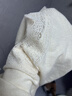 香影法式v領(lǐng)白色毛衣女2026春季新款蕾絲拼接超好看短款針織上衣 鷺白 M 160/84A/95-110斤 曬單實(shí)拍圖