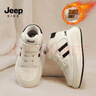 Jeep吉普兒童運動(dòng)鞋2026新款高幫鞋男童板鞋魔術(shù)貼春秋女童皮面童鞋子 白色（加絨） 30 鞋內長(cháng)約19.2cm 曬單實(shí)拍圖