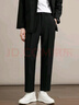 頂峰保羅（Dingfengbaoluo）春季垂感西裝褲子男直筒寬松闊腿休閑褲高級修身C58黑色M 曬單實(shí)拍圖