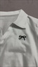 柯蘭娜韓系酷辣翻領(lǐng)蝴蝶結刺繡長(cháng)袖t恤女春秋褶皺Polo領(lǐng)打底衫ins2026 白色 M 【建議90-105斤】 曬單實(shí)拍圖