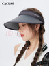 CACUSS防曬帽女夏季遮陽(yáng)帽大帽檐空頂帽戶(hù)外防紫外線(xiàn)發(fā)箍式帽子女 灰色 曬單實(shí)拍圖