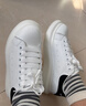 百思圖豬皮鞋墊運動(dòng)休閑厚底增高小白鞋圓頭女休閑鞋 白色/黑色 39 曬單實(shí)拍圖