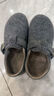啄木鳥(niǎo)毛呢小土豆平底鞋一腳蹬加絨勃肯鞋女2025秋冬保暖棉鞋灰色毛毛鞋 高級灰 38 (240mm) 曬單實(shí)拍圖
