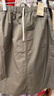 MUJI 女式 水洗 棉 輕便裙長(cháng)半身裙女裙子26年春季女裝 BE20VA6S 煙熏綠色 M （160/66A） 曬單實(shí)拍圖