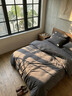 海瀾之家（HLA）A類(lèi)純棉四件套100全棉床上用品四件套親膚被套學(xué)生宿舍床單三件套 深灰+中灰- 100%全棉水洗棉 三件套被套150*200 床單款 180*230 曬單實(shí)拍圖