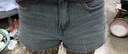 UR秋季新款女裝復古休閑百搭毛須裝飾牛仔短褲UYY850195 淺藍 (偏短) 25 曬單實(shí)拍圖