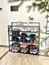 小匠材簡(jiǎn)易鞋架免安裝楠竹家用門(mén)口宿舍多層折疊收納置物架子黑色6層90 曬單實(shí)拍圖