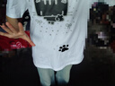 魯雅爾 美式BF風(fēng)小貓純棉短袖T恤女夏季重磅寬松半袖小個(gè)子顯瘦內搭上衣 白色 M 建議80斤到100斤 曬單實(shí)拍圖