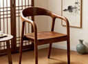 實(shí)木餐椅家用靠背椅胡桃舒美特椅簡(jiǎn)約扶手椅子復古洽談書(shū)桌椅 胡桃色【實(shí)木坐面】 曬單實(shí)拍圖