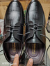 回力官方男鞋皮鞋男春季正裝鞋英倫風(fēng)厚底商務(wù)鞋百搭鞋子男 黑色 42 曬單實(shí)拍圖