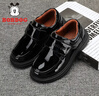 巴布豆（BOBDOG）童鞋男童軟底兒童黑色皮鞋春秋款禮服單鞋 108533104 黑色33 曬單實(shí)拍圖