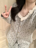 南木熊睡衣女圓領(lǐng)小熊甜美日系花邊可愛(ài)春季長(cháng)袖保暖套裝寬松家居服套裝 灰色 小熊徳絨睡衣 M 【80-100斤】 曬單實(shí)拍圖