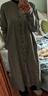 MUJI 女式 漢麻水洗 長(cháng)袖襯衫連衣裙 女裝裙子 26年春季新品 BC2R2A6S 煙熏綠色 M （160/84A） 曬單實(shí)拍圖