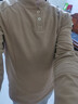 羅蒙（ROMON）長(cháng)袖t恤男士春秋季衛衣立領(lǐng)商務(wù)休閑德絨打底大碼上衣 駝黃 L 曬單實(shí)拍圖