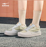 鴻星爾克板鞋女子透氣厚底輕質(zhì)小白鞋舒適運動(dòng)休閑女鞋|元氣2 曬單實(shí)拍圖