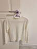 FSAT褶皺半高領(lǐng)白色打底衫女春秋小香風(fēng)內搭中領(lǐng)肌理感針織衫長(cháng)袖上衣 米白色 L 建議105-120斤 曬單實(shí)拍圖