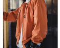 馬登工裝美式復古拼接撞色連帽夾克短薄款開(kāi)衫橙色休閑外套男春季 橙色 【寬松偏大】 L 曬單實(shí)拍圖