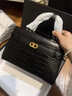 芙拉菲伊手提包包女2026新款春夏女包高級感小眾設計百搭時(shí)尚單肩斜挎包女 鱷魚(yú)紋黑色 曬單實(shí)拍圖