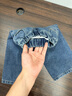 G.duck小黃鴨女童牛仔褲春秋2026新款兒童褲子百搭寶寶闊腿褲外穿直筒褲 牛仔藍 90 90碼建議80-90cm1歲半-2歲 曬單實(shí)拍圖