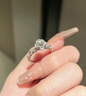 QUEENSUN18K金人工培育鉆石戒指求婚結婚鉆戒定制真鉆一克拉冰雪綻放女戒 18K白間玫瑰金 冰雪綻放 50分 D VS1【IGI+NGIC證書(shū)】 14號圈 曬單實(shí)拍圖