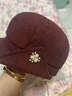 暢印中老年人帽子女春季媽媽帽老人奶奶帽老太太帽保暖八角帽送長(cháng)輩 酒紅色 均碼 可調節 曬單實(shí)拍圖