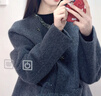 香影純羊毛小香風(fēng)外套女2025冬裝新款名媛風(fēng)灰色雙面毛呢短款大衣 深灰 S 155/80A/85-95斤 曬單實(shí)拍圖