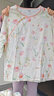 雅鹿睡衣女春夏款綿綢新中式家居服可外穿國風(fēng)款空調房棉綢套裝夏大碼 白底粉玫瑰 2XL 110-125斤 曬單實(shí)拍圖