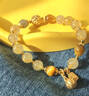 靜風(fēng)格金發(fā)晶吞金獸手串黃水晶手鏈轉運珠本命年生日禮物送女友女生 曬單實(shí)拍圖