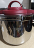 膳魔師高壓鍋304不銹鋼加厚單手一鍵開(kāi)合壓力鍋家用防爆燃氣灶電磁爐用 勃艮第紅-黃金容量 22cm 6L 曬單實(shí)拍圖