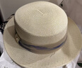 凡飾（FANCET）草帽女夏季優(yōu)雅歐根紗平頂禮帽防紫外線(xiàn)透氣帽子海邊度假沙灘帽 曬單實(shí)拍圖