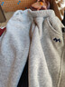 嘟嘟家男童褲子加絨冬裝兒童長(cháng)褲加厚冬款寶寶休閑褲女童運動(dòng)褲保暖洋氣 麻灰色 110 曬單實(shí)拍圖