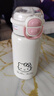 可愛(ài)kitty貓保溫杯高顏值大容量304不銹鋼小清新ins風(fēng)吸管雙飲杯 K粉色英文貓保溫杯450ml+杯套 曬單實(shí)拍圖